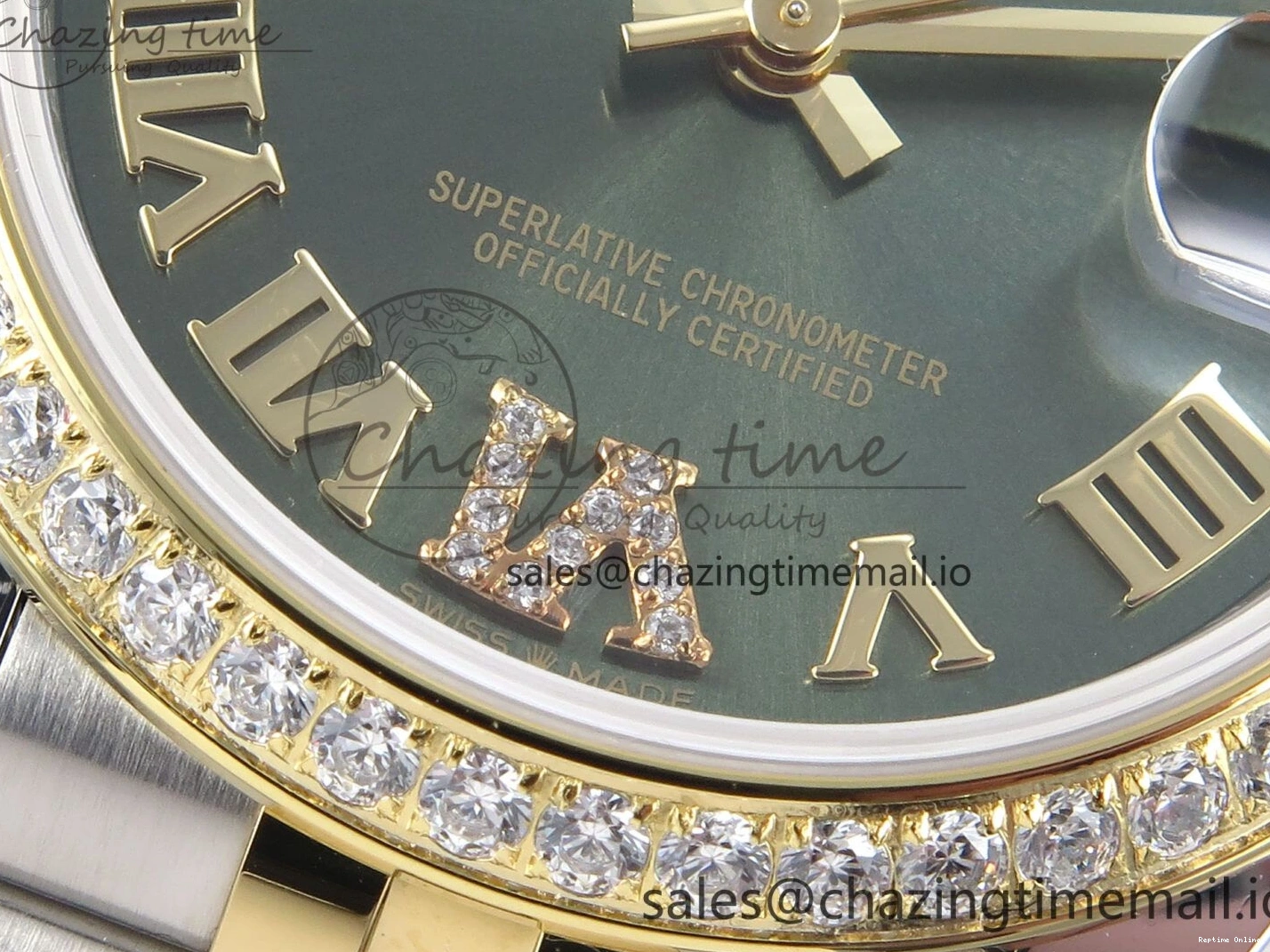 0403 StreetReady DateJust 31 278383RBR ARF 1:1 Best Edition 904L Steel Green Roman Diamonds Dial Diamonds Bezel on SS YG Jubilee Bracelet ETA 418